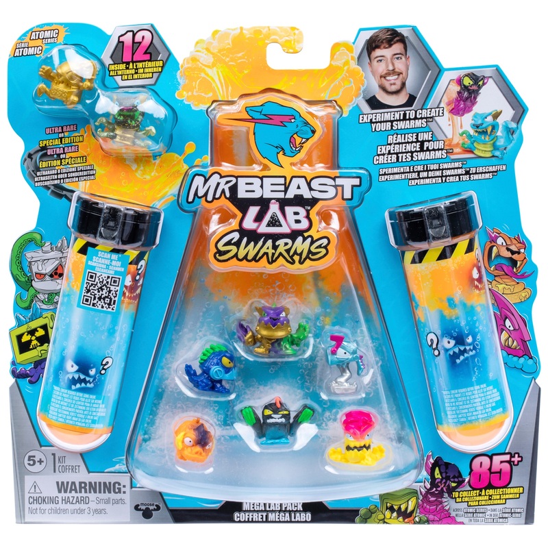 MrBeast Lab - Coffret Méga Labo 12 Mini Figurines Swarms - Modèle Aléatoire