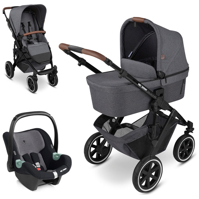 ABC Design Kinderwagen 3-in-1 Salsa 4 Air Crow donkergrijs