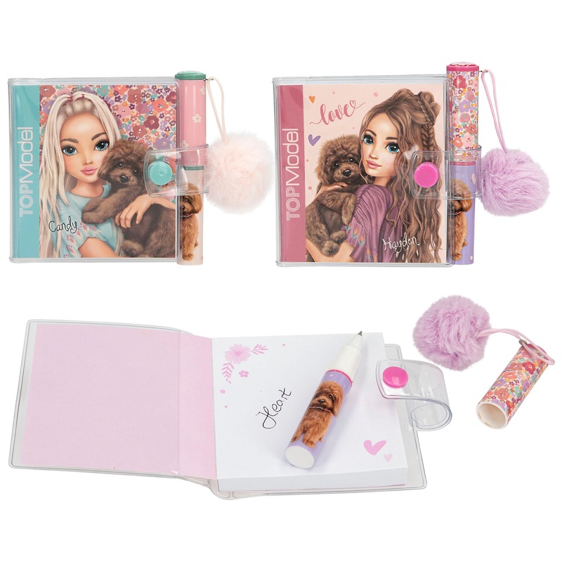 TOPModel - Mini Bloc-Notes avec Stylo - Modèle Aléatoire