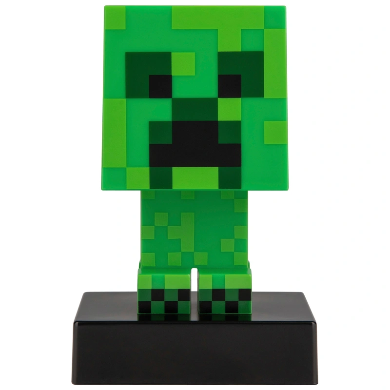 Close up of the Minecraft Creeper character face light