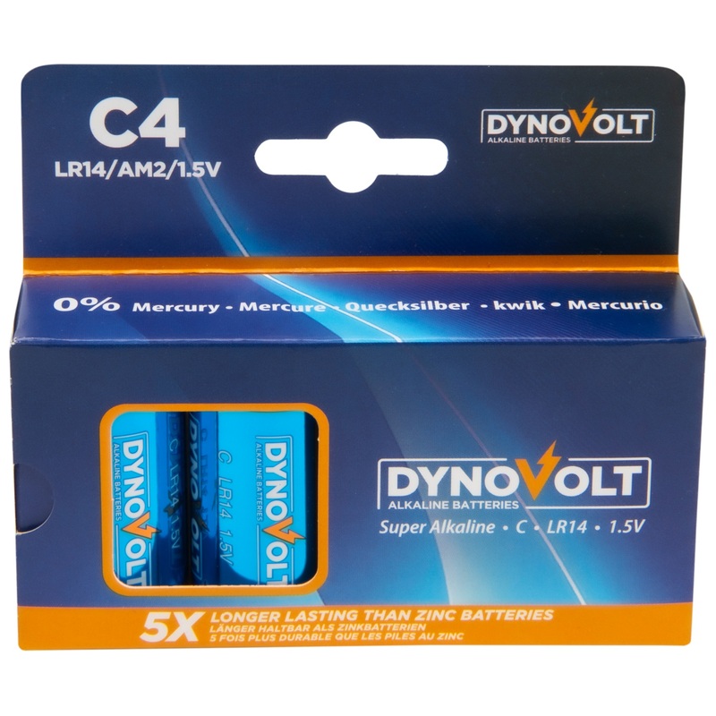 DynoVolt Lot de 4 Piles Alcaline LR14 C