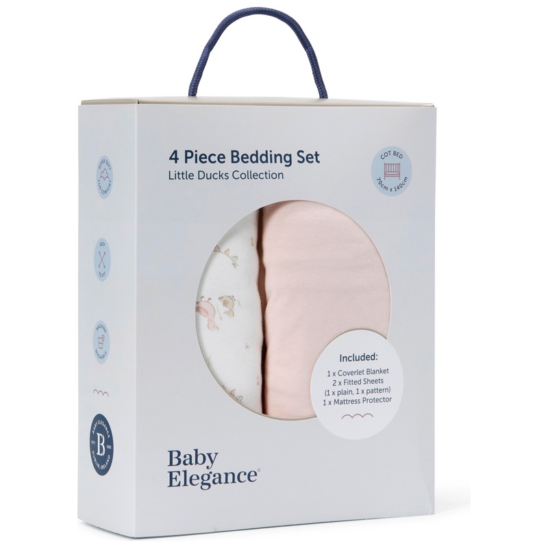 Baby Elegance Cot Bed Piece Bedding Set Little Ducks 140 x 70cm