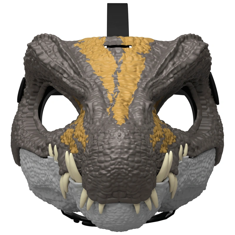 Spinosaurus mask with open jaw and realistic teeth
