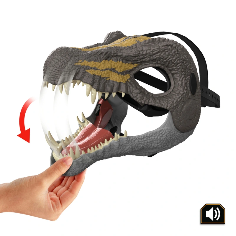 Close up of dinosaur mask texture and paint