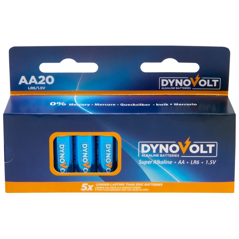 DynoVolt Alkaline AA Batteries 20 Pack