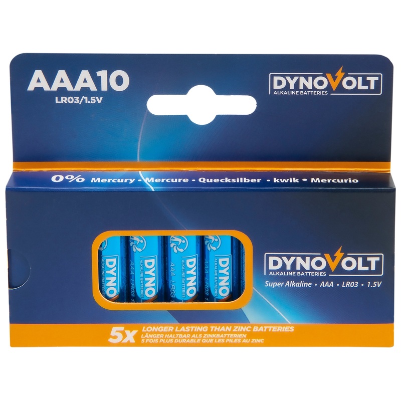 DynoVolt Alkaline AAA Batteries 10 Pack