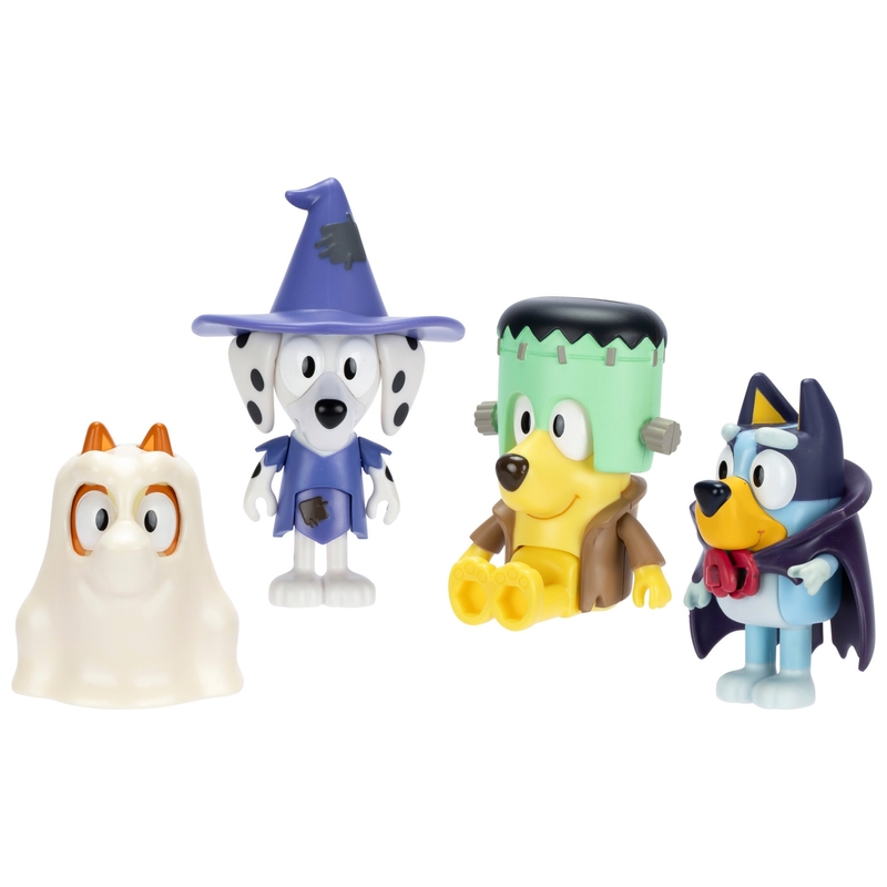 Bluey - Coffret 4 Figurines avec Déguisement Halloween