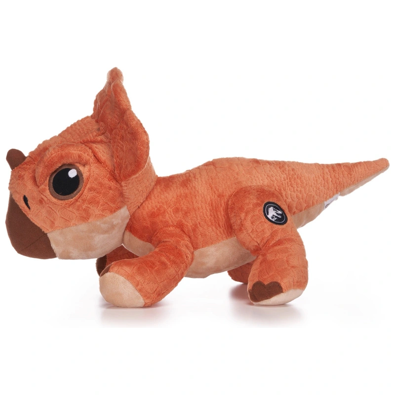 Child holding 35cm dinosaur plushie