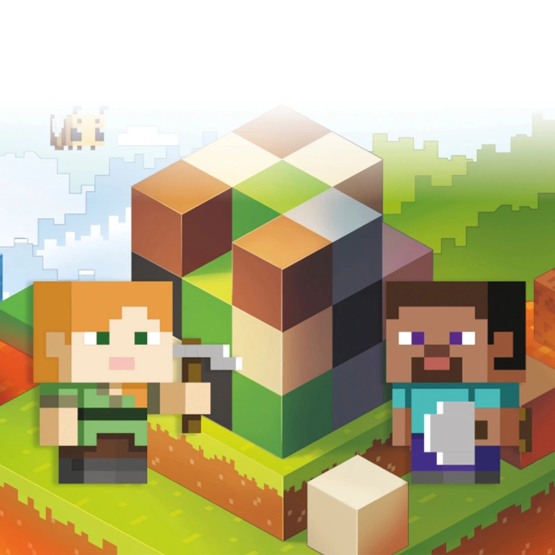 Box art of Minecraft Builders and Biomes Junior