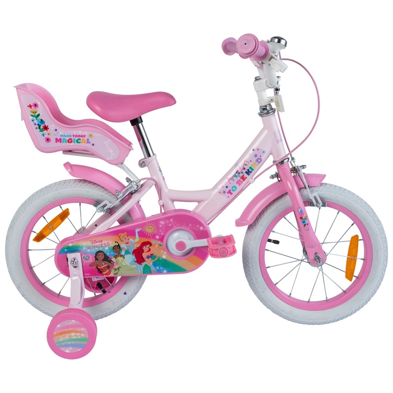 14 Inch Disney Princess Bike with Doll Carrier Pink