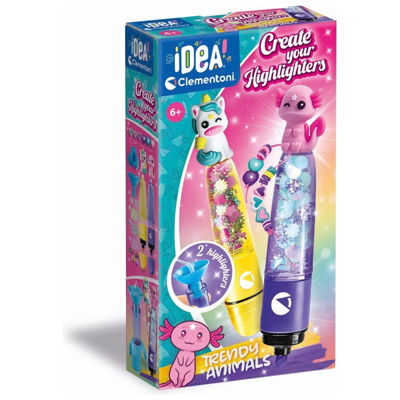 Idea! Clementoni - Crée tes Fluos Trendy Animals