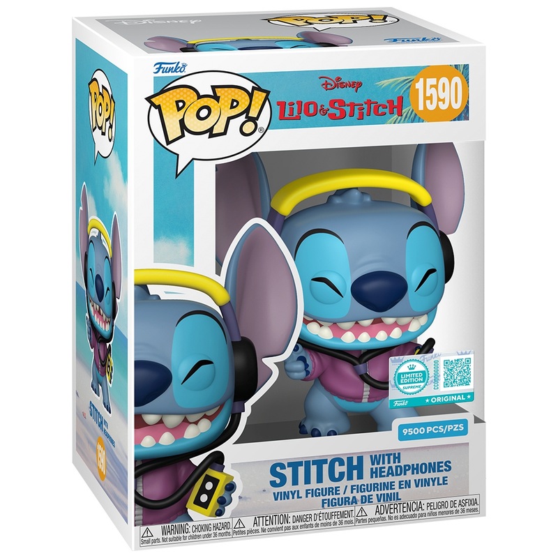 Funko POP! Figuur 1590 Disney Lilo & Stitch Stitch met koptelefoon