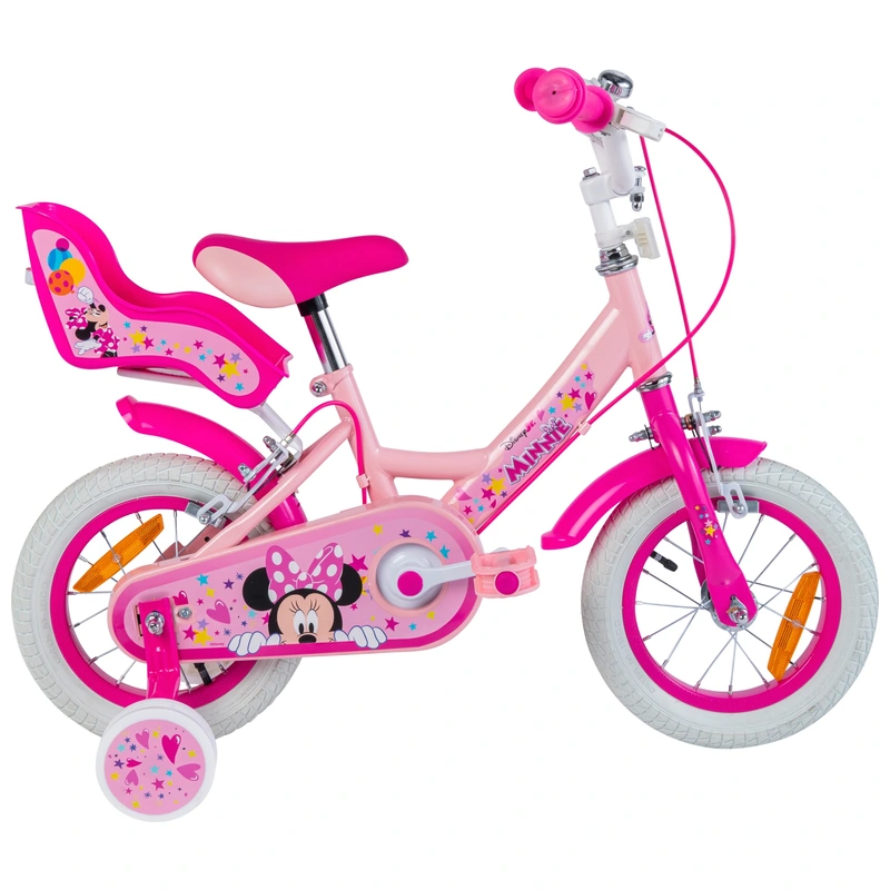 12 Inch Disney Minnie Mouse Bike with pink doll carrier UK