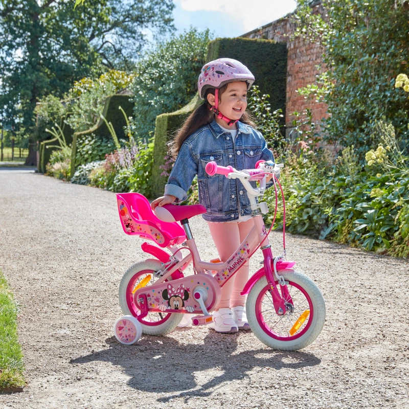 12 Inch Disney Minnie Mouse Bike with Doll Carrier Pink view 4