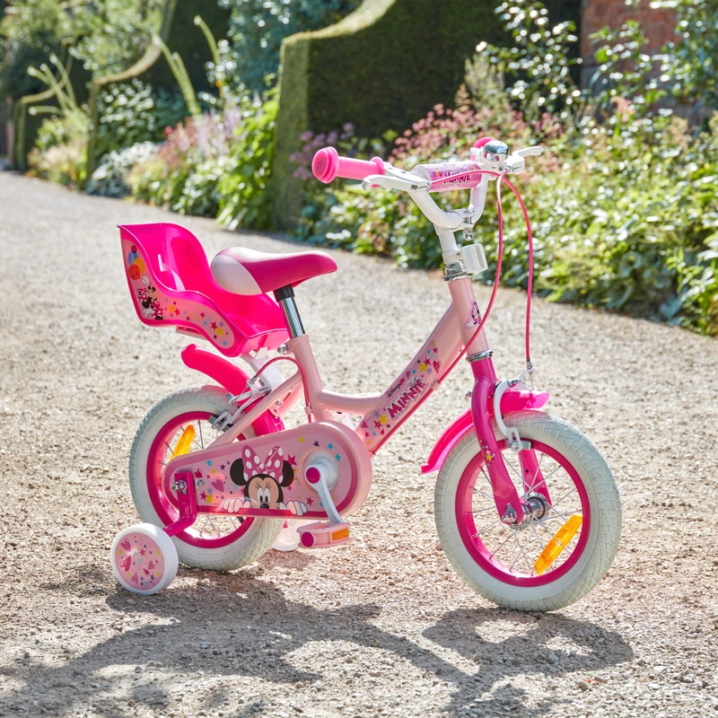 12 Inch Disney Minnie Mouse Bike with Doll Carrier Pink view 5