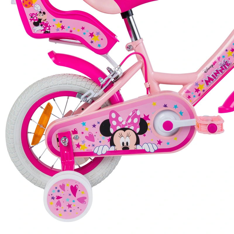 12 Inch Disney Minnie Mouse Bike with Doll Carrier Pink view 6