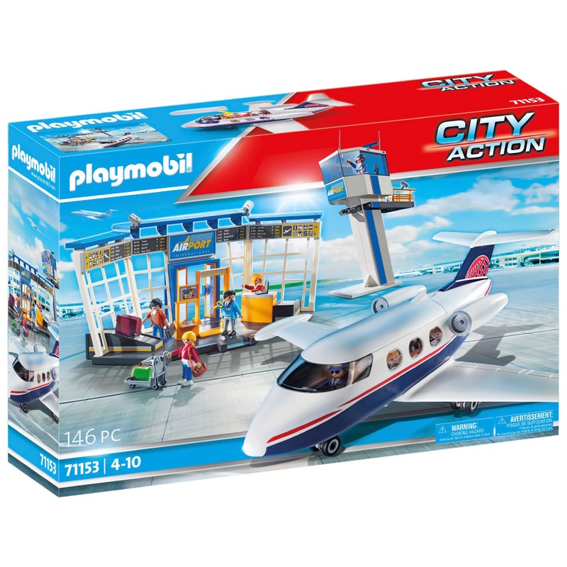 Playmobil City Action 71153 Airport with Airplane & Tower 146 Piece Set | Smyths Toys UK