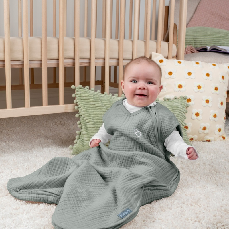 SwaddleMe by Ingenuity 1.5 Tog 3-18 Months Muslin Sleeping Bag Moss
