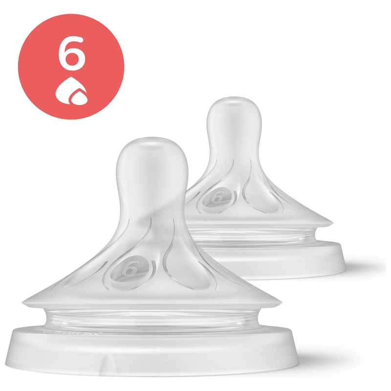 Philips Avent - Tétines Natural à Réponse Naturelle Débit 6