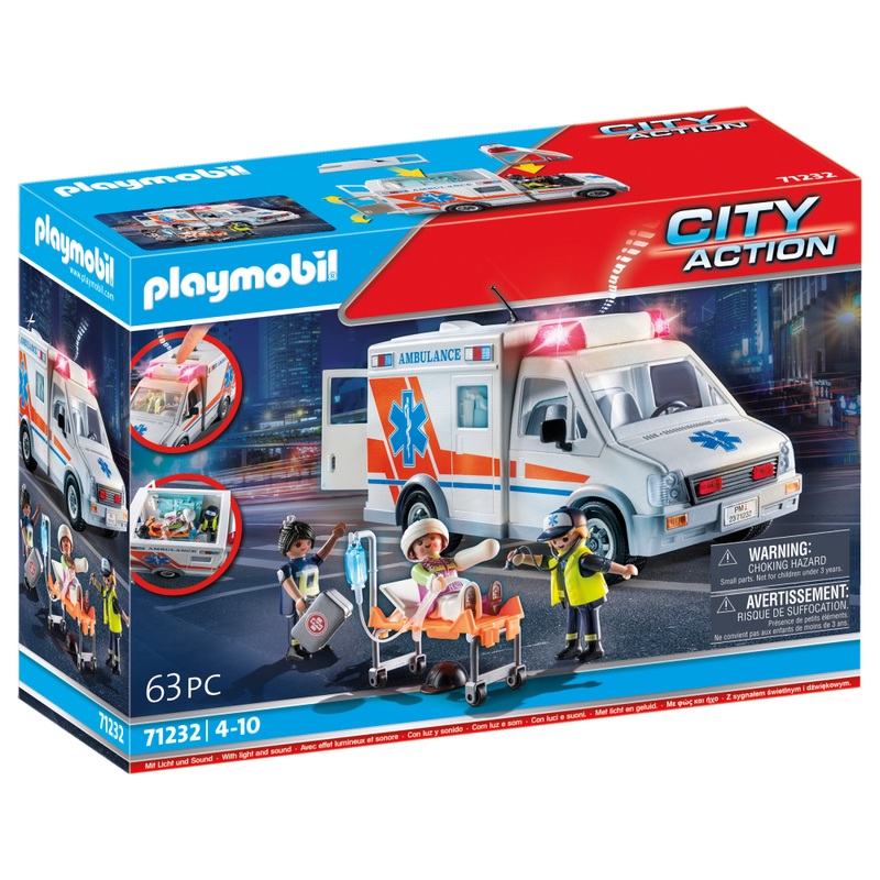 PLAYMOBIL City Action 71232 Ambulance met Licht en Geluid