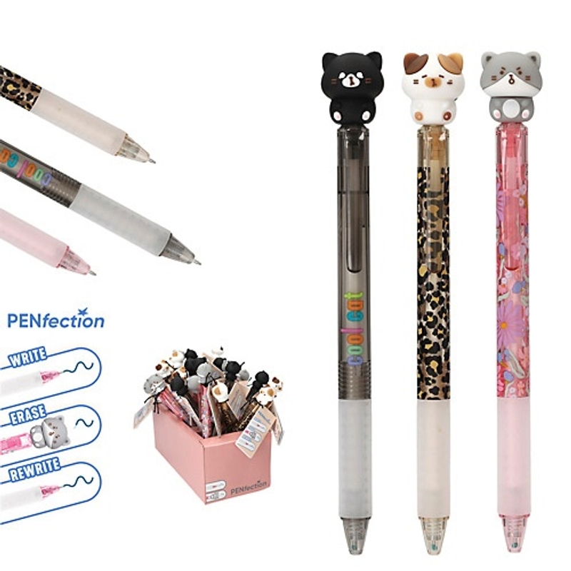 PENfection - Stylo Gel à Tête de Chat - Modèle Aléatoire