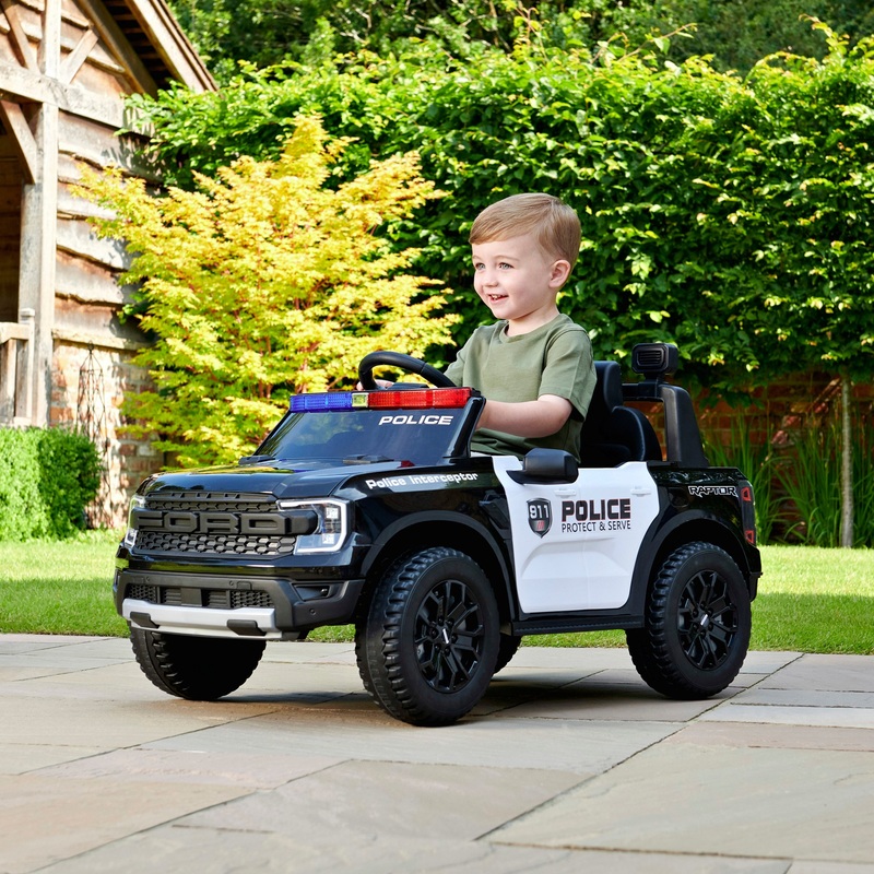 Ford Ranger Raptor Police Truck 12V Electric Ride On with Remote ...
