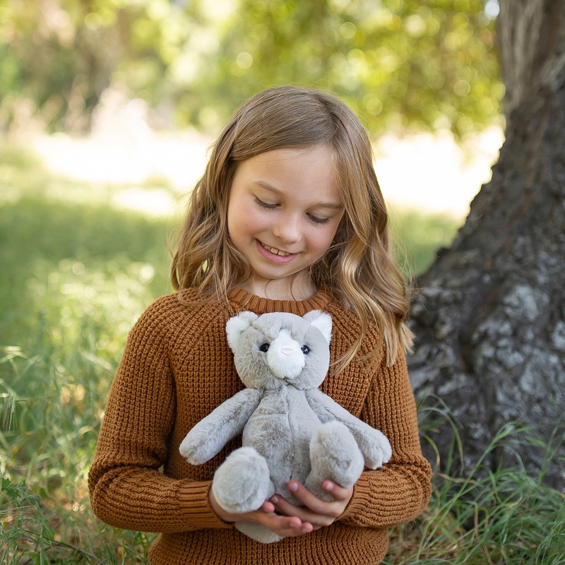 World's Softest Plush - Peluche Chat Gris 25 cm