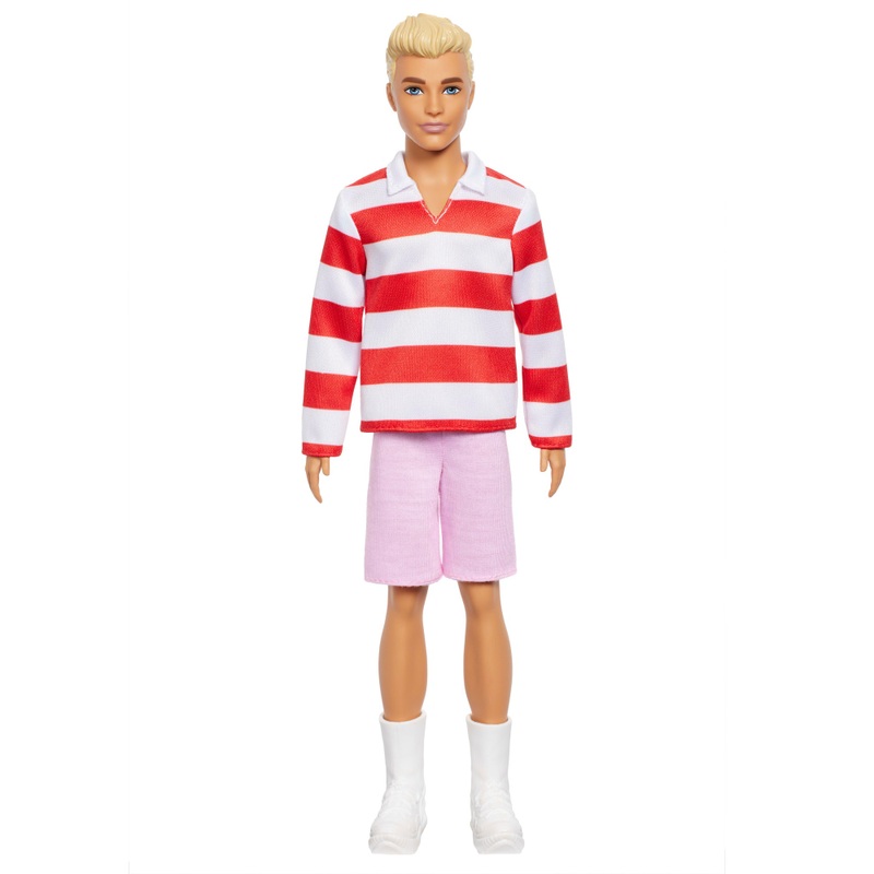 Barbie Fashionista Pop Ken rood-wit Gestreept Outfit