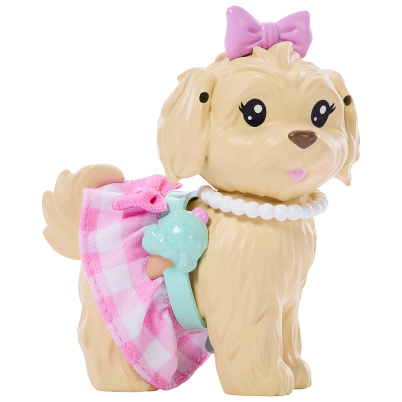 Front view of Barbie doll with dog matching outfits UK