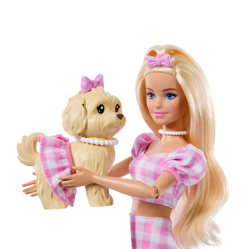 Detailed view of Barbie doll fashion outfit UK