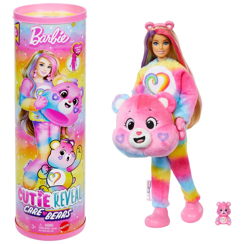 Barbie Cutie Reveal Pop in Troetelbeer Kostuum met Kleurveranderende Regenboogkleuren