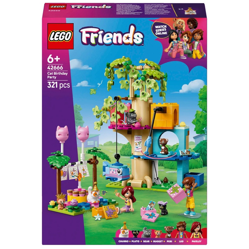 LEGO Friends 42666 Kattenverjaardagsfeestje en Boomhut Set
