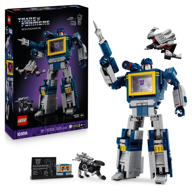 LEGO Icons 10358 Transformers: Soundwave Set for Adults | Smyths Toys UK
