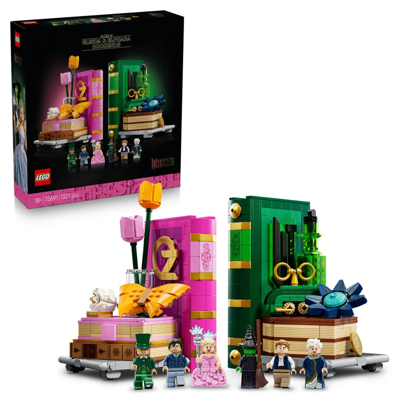 LEGO Wicked Glinda and Elphaba Bookends display set UK