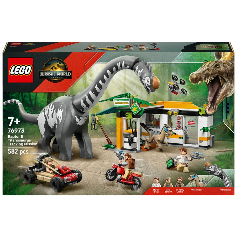 LEGO Jurassic World 76973 Raptor en Titanosaurus Opsporingsmissie Set