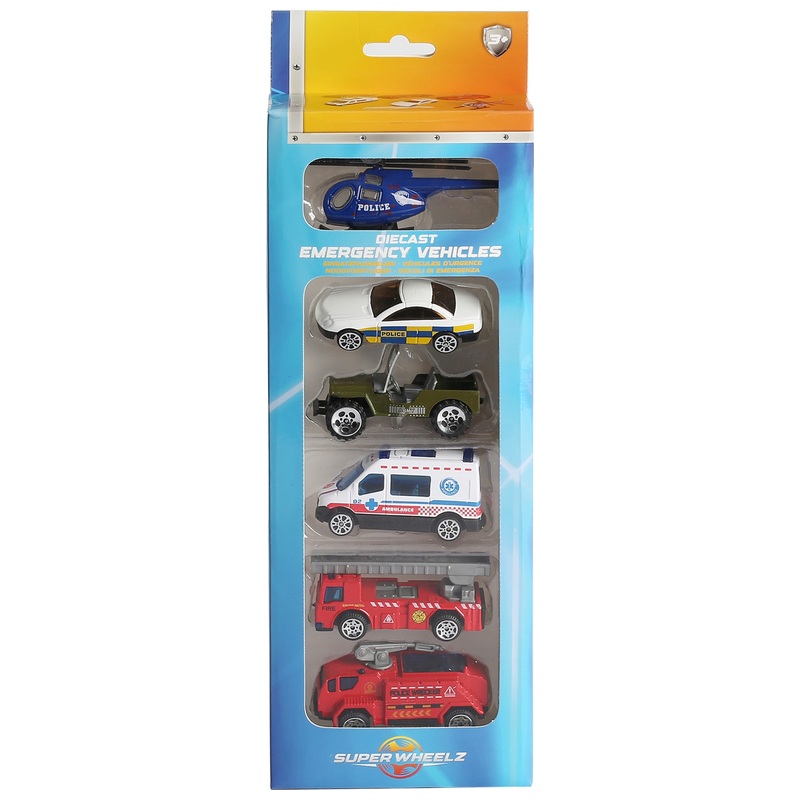 Super Wheelz Diecast Emergency 1:64 Scale 6 Pack