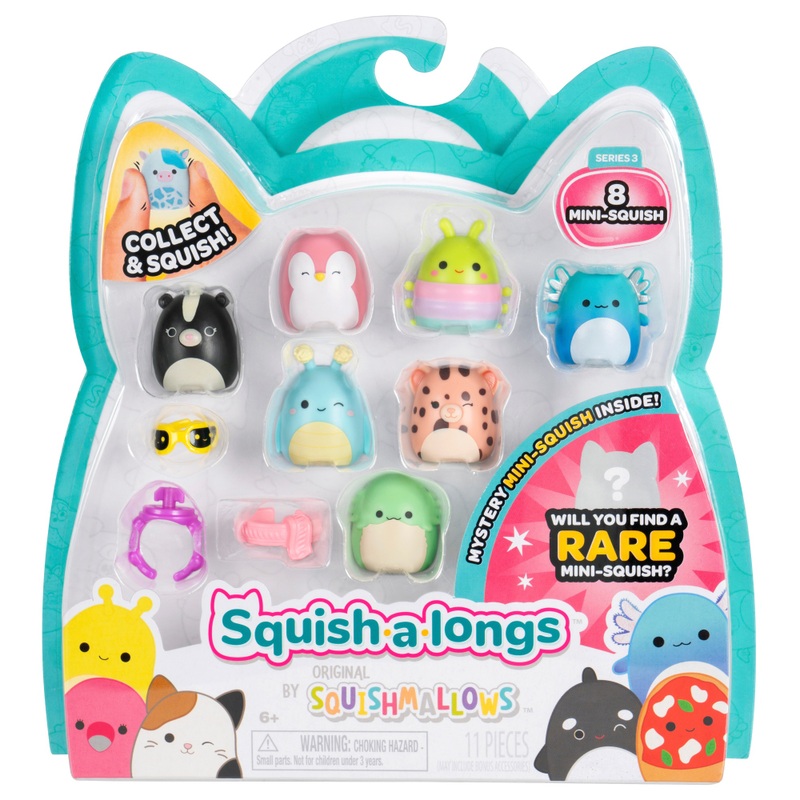 Squishmallows Squish-a-longs Figuren met Ring Serie 3 8-Pack