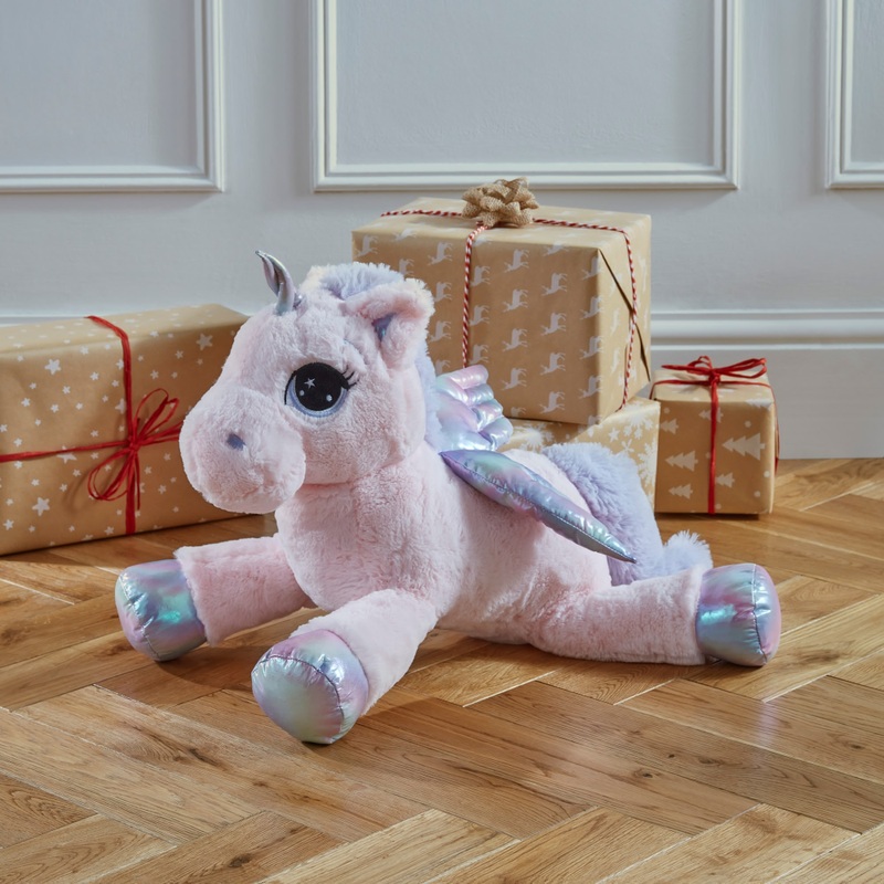 Peluche Licorne 60 cm Rose