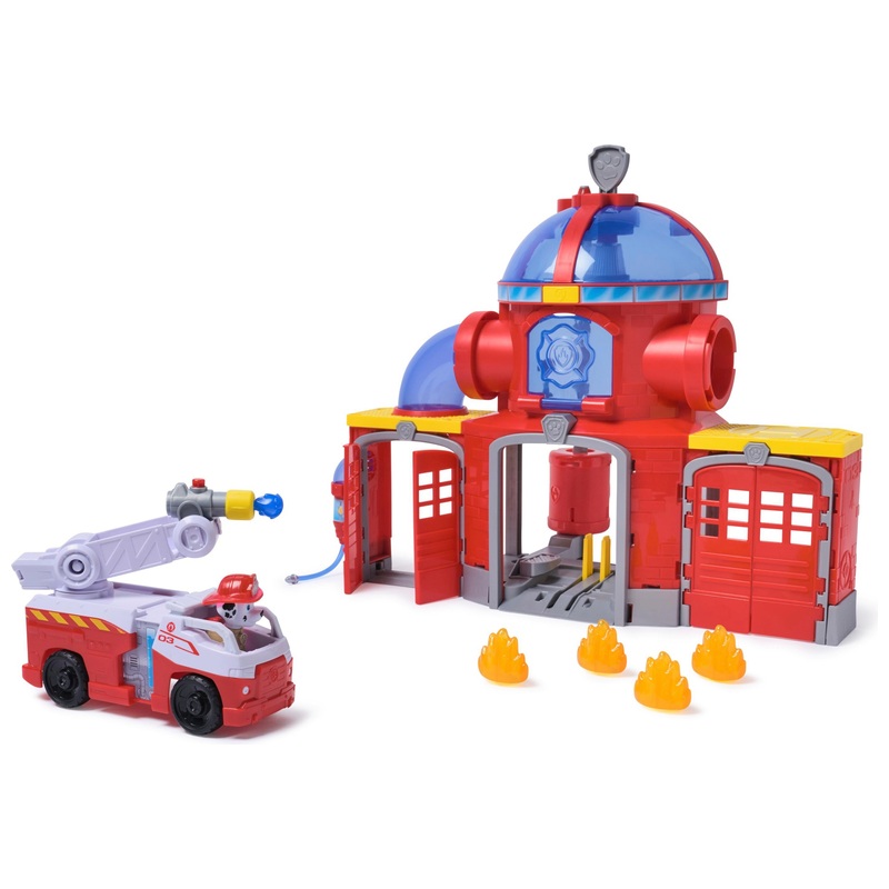 La Pat'Patrouille - Caserne et Camion de Pompiers avec Figurine et Accessoires
