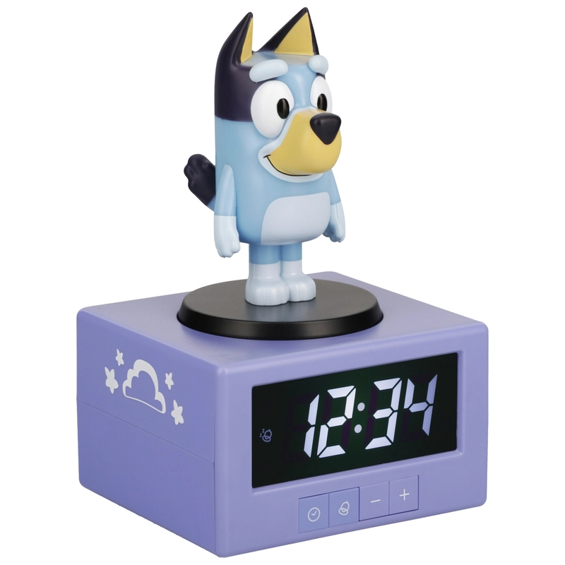 Detailed display of Bluey alarm clock UK