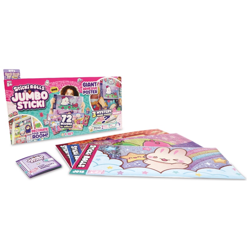 Sticki Rolls Jumbo Sticki Giant Wall Stickers 3 Pack Assortment