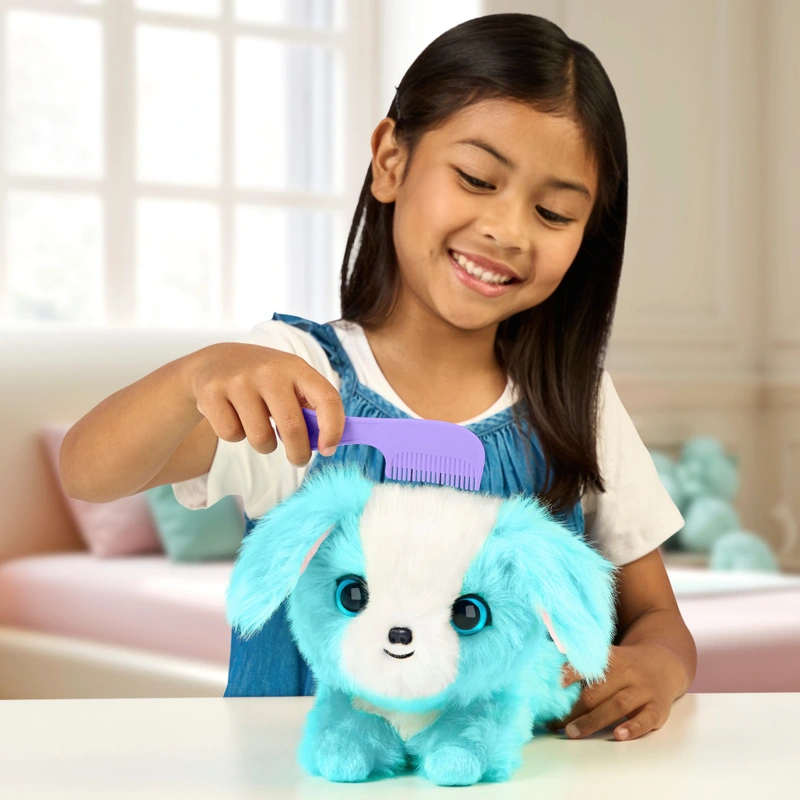 Child grooming their new ScruffaLuvs toy