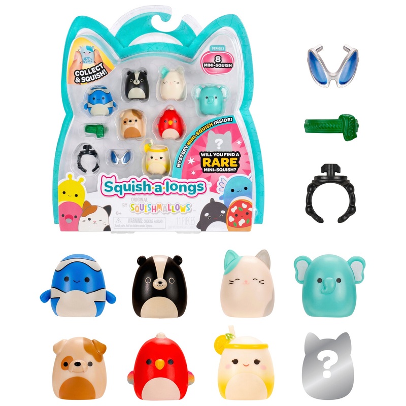 Squishmallows Squish-a-longs Figuren met ring Serie 3 8-Pack