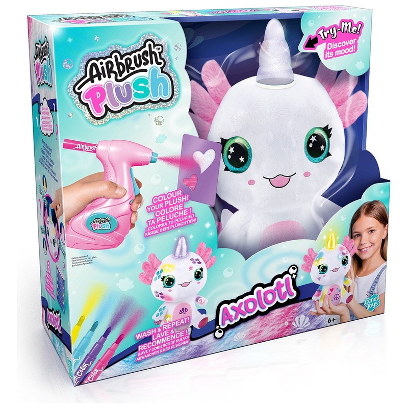 Airbrush Plush - Ma Peluche Axolotl Lumineuse à Customiser