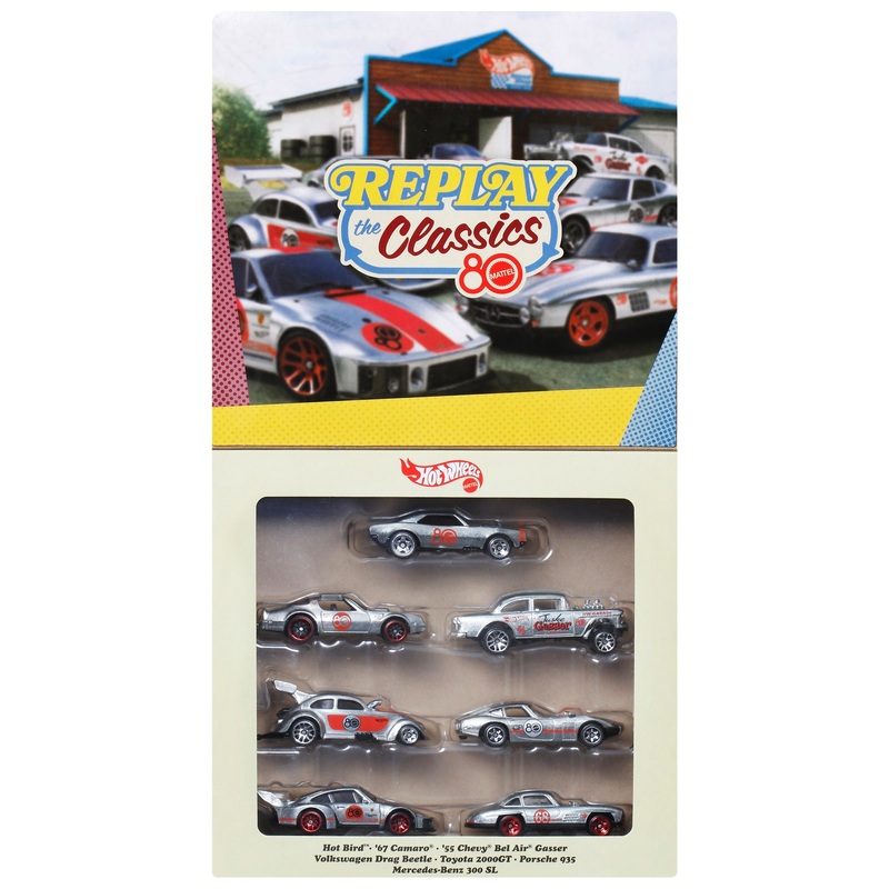 Hot Wheels Diecast Cars Replay the Classics 80th Anniversary Silver Series 7 Pack 1:64 Scale | Smyths Toys UK
