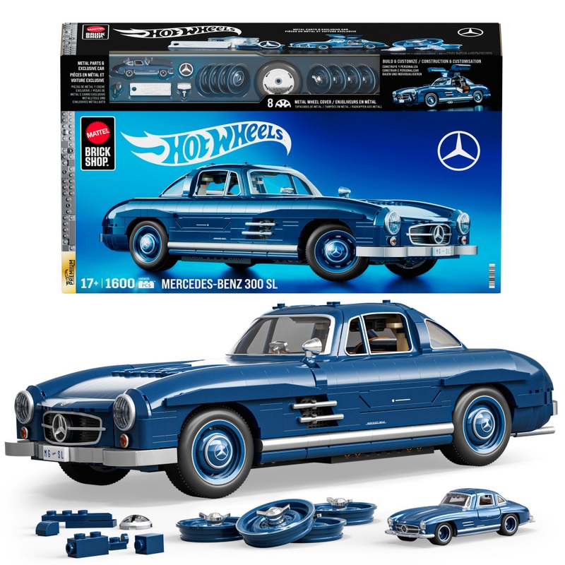 Mattel Brick Shop Bouwset Hot Wheels Premium Serie Auto Mercedes-Benz 300 SL