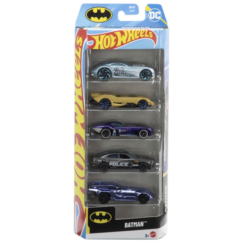 Hot Wheels - Coffret 5 Véhicules 1/64 Batman