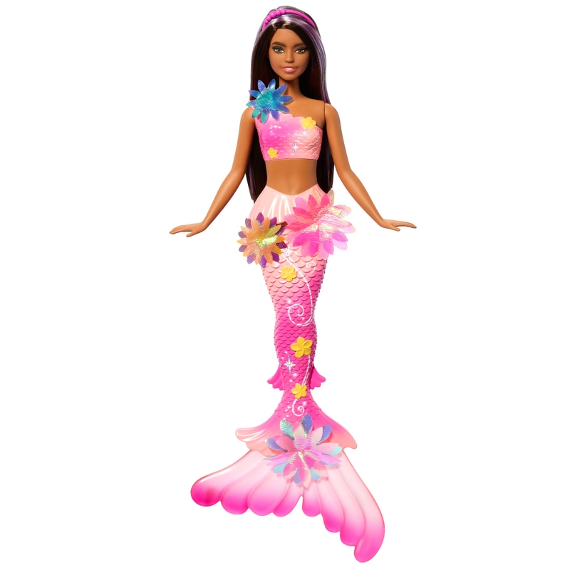 Barbie - Poupée Sirène Florissante Brune