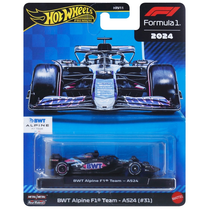 Hot Wheels Premium 2024 Formule 1 Auto BWT Alpine F1 Team A524 Esteban Ocon