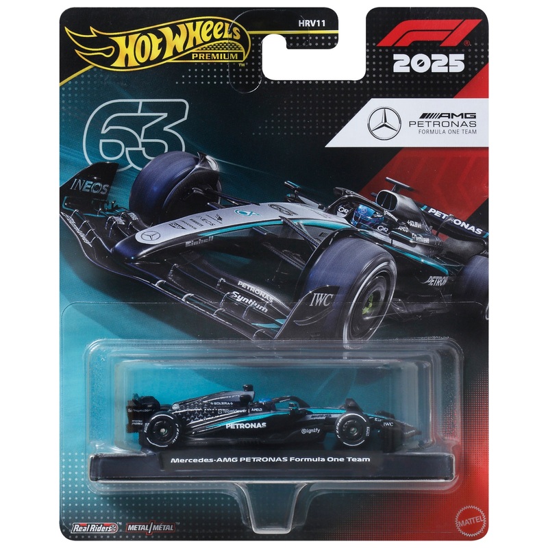 Hot Wheels Premium 2025 Formula 1 Diecast Cars Mercedes-AMG PETRONAS F1 Team 1:64 Scale
